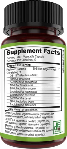 Miniatura 2 de Bacillus Subtilis Probiótico - 30 mil millones de UFC Probióticos multicepa para mujeres y hombres - Apoya la salud digestiva e intestinal - 30