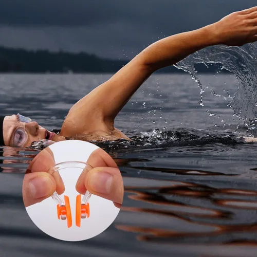 Miniatura 6 de SAVITA Clip de nariz de natación con gel de sílice impermeable para niños y adultos, paquete de caja multicolor (10 colores)