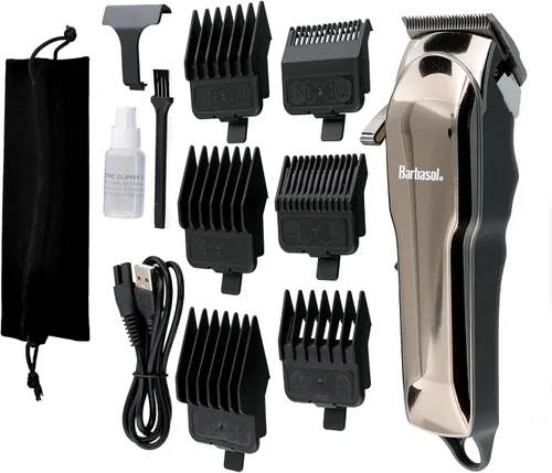 Miniatura 2 de Barbasol Cortapelos recargable, cortadora de pelo profesional y doméstica para hombres, cuchillas de cerámica de bajo calor sin óxido, 6 peines