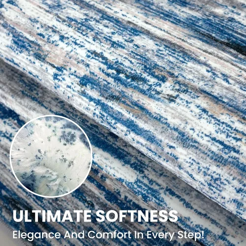 Miniatura 8 de SIILOOM 2 x 3 Alfombra moderna y abstracta para entrada, alfombra neutra azul marino gris multicolor súper suave de área pequeña, alfombras lavables