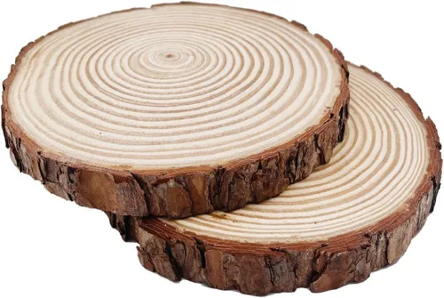 Miniatura 3 de Discos redondos naturales, rebanadas de madera rústica, 4 piezas de 8.2-9 pulgadas, kit de madera sin terminar, círculos para manualidades