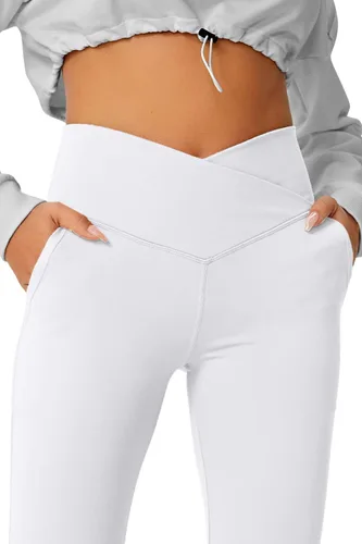 Miniatura 92 de HEGALY Pantalones de yoga acampanados para mujer, leggings cruzados, suaves, de cintura alta, pantalones casuales de entrenamiento con corte de bota