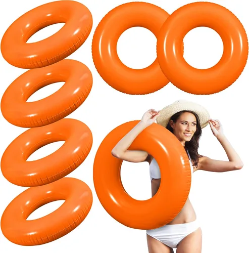 Miniatura 14 de JellyArch 6 piezas de flotadores inflables para piscina de 28 pulgadas, tubo de natación a granel para adultos, flotadores de piscina