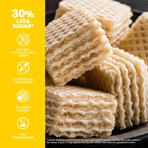 Miniatura 5 de Loacker Quadratini - Paquete grande de galletas de oblea variadas con sabor a frutas - Mezcla de limón, vainilla y yogur de frambuesa - Galletas