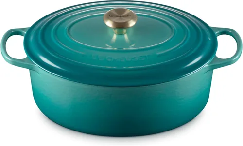 Miniatura 21 de Le Creuset Horno holandés ovalado Signature de hierro fundido esmaltado, 2.75 cuartos de galón., Blanco