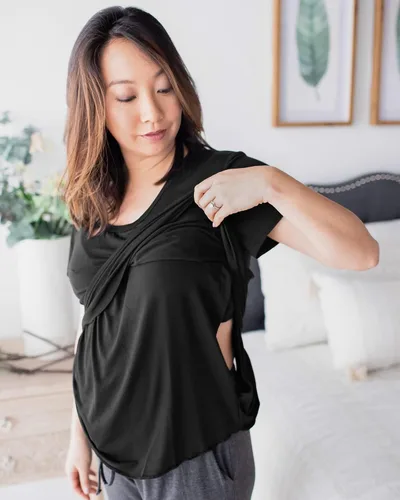 Miniatura 4 de Kindred Bravely Camiseta de maternidad y lactancia diaria Camiseta de lactancia de doble capa
