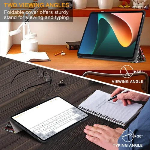 Miniatura 4 de Funda para Xiaomi Pad 6, Slim Stand Hard Back Shell Funda protectora inteligente para Xiaomi Pad 6 Pro 11 "con función de encendido/apagado Graffiti