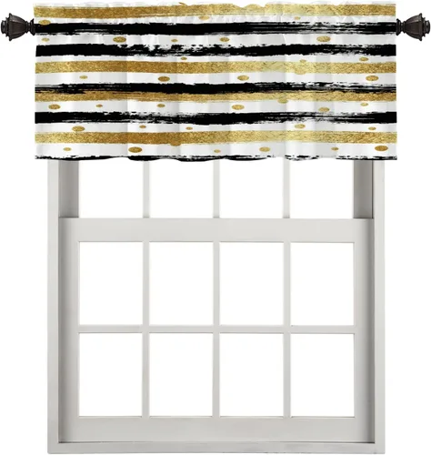 Miniatura 64 de Cortinas opacas de poliéster multicapa para cafetería, con diseño de diamantes, 2 unidades, 26 x 24 pulgadas