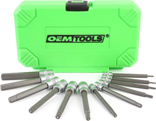 OEMTOOLS 23903 - Juego de llaves hexagonales largas magnéticas métricas, 12 piezas, llaves hexagonales métricas, juego de llaves hexagonales