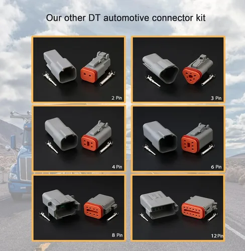Miniatura 6 de Kit de conectores a granel DT, conectores de 2P, 3P, 4P, 6P, 8P y 12P, conector de cable impermeable DT de 12 pares, kit de conector de enchufe