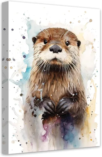 Miniatura 9 de LZIMU Lienzo de alpaca en acuarela, divertido póster de alpaca, impresiones de lindos animales, obras de arte coloridas para guardería, decoración