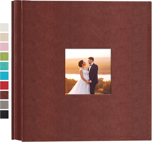 Miniatura 41 de potricher Álbum de fotos pequeño de 4 x 6 pulgadas, 200 fotos, cubierta de cuero, libro de fotos con 200 bolsillos horizontales para familia, boda