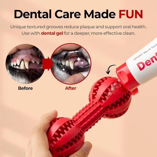 Miniatura 2 de JAYU PET Cepillo de dientes de juguete masticable para perros pequeños y medianos Masticadores agresivos, juguete dental duradero, limpieza