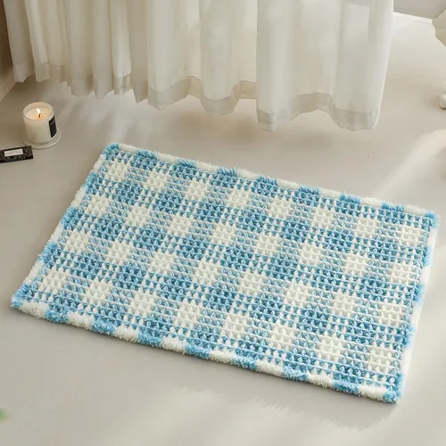 Miniatura 112 de TYUU Tapete de baño estilo gofre, tapete de baño bohemio, antideslizante, lavable, súper absorbente, de secado rápido, bonito tapete de baño