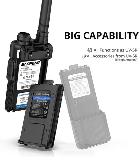 Miniatura 4 de BAOFENG Radio GMRS UV-5G (UV-5X), radio bidireccional recargable de largo alcance con recepción y escaneo meteorológico NOAA, radio de mano GMRS