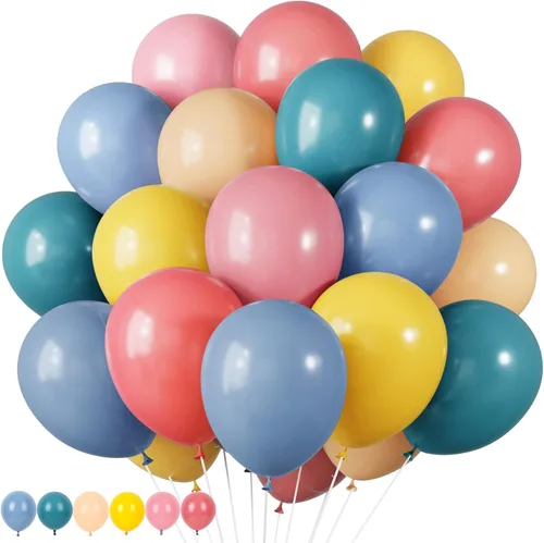 Miniatura 27 de RUBFAC 65 piezas de globos de 12 pulgadas, kit de globos rojos, negros y blancos con confeti y cintas para cumpleaños, bodas, baby shower, Negro