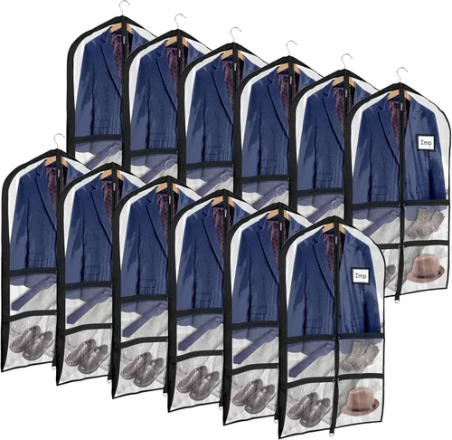 Miniatura 8 de Univivi Bolsas de PVC transparente para disfraz de baile, bolsa de ropa de 35 pulgadas para competiciones de baile, con 3 bolsillos separados