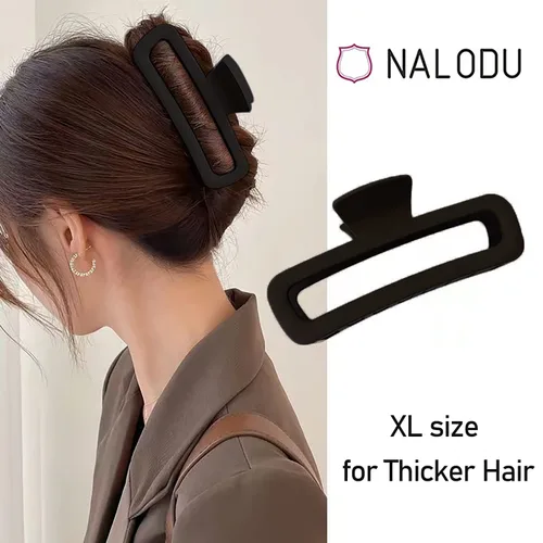 Miniatura 5 de Pinzas para el cabello de 5 pulgadas, irrompibles, cuadradas, rectangulares, color neutro, para cabello grueso y rizado, largo, para mujeres, A 5