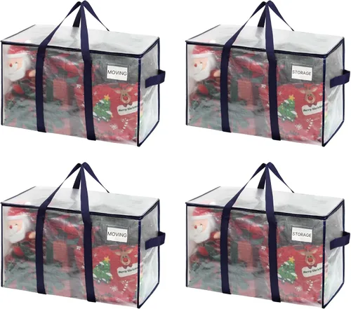 Miniatura 40 de VENO - Paquete de mudanzas, cajas de almacenamiento para embalaje universitario con tapas alternativas, para dormitorio, extragrande, asas