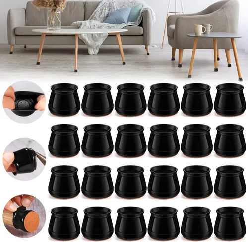 Miniatura 47 de 24 piezas de protectores de piso de silicona extra pequeños para patas de silla para pisos de madera dura, fundas engrosadas de goma para patas