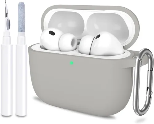 Miniatura 20 de Funda para AirPods Pro 3 con limpiador y protector de silicona suave con llavero para mujeres y hombres, funda para Apple AirPods Pro de 3ª Claro