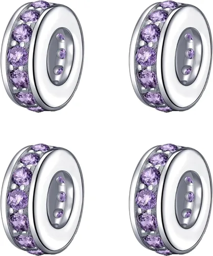 Miniatura 61 de 925 plata esterlina espaciador encanto grano con CZ transparente para pulseras Pandora Charms