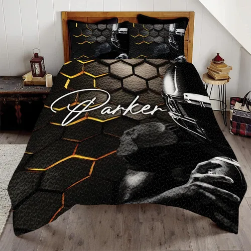 Miniatura 13 de Juego de cama de fútbol para niños, juego de edredón personalizado con nombre y número, edredón deportivo tamaño matrimonial, edredón con estampado