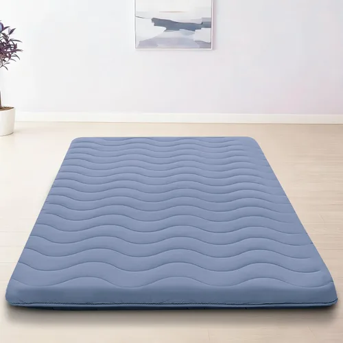 Miniatura 9 de Colchón de Futón Japonés para Suelo, 100% Espuma Cómoda de Alta Densidad, Colchón Plegable Engrosado de 3.5 Pulgadas, Tapete Tatami para Dormir, Gris