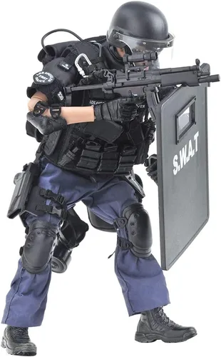 Miniatura 11 de Figura de acción de Fuerzas Especiales de 12 pulgadas con gran detalle del equipo SWAT (Sniper - Desierto)