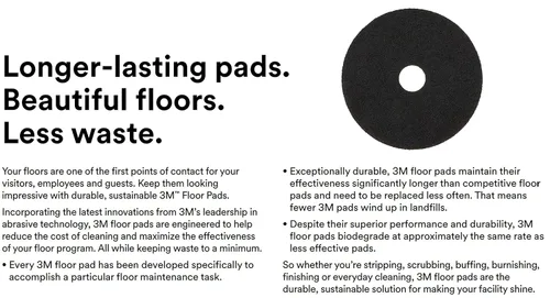 Miniatura 3 de 3M Black Stripper Pad 7200, almohadilla para el cuidado del piso de 13" (caja de 5)