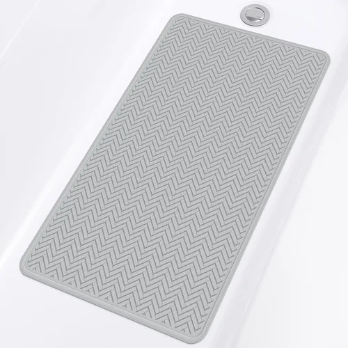 OTHWAY Tapete antideslizante para bañera de 27 x 17 pulgadas, lavable a máquina, tapete antideslizante para ducha con 246 ventosas fuertes (A Little