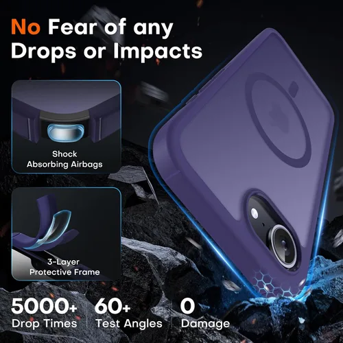 Miniatura 520 de TOCOL Funda para iPhone 11, compatible con Magsafe, protección completa de cámara, imanes integrados, protección contra caídas, funda translúcida