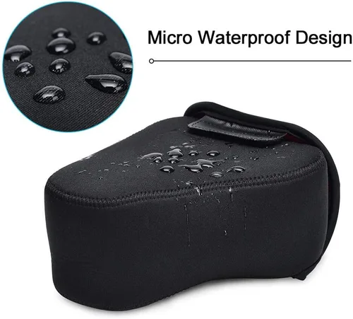 Miniatura 4 de CADeN Funda para cámara DSLR SLR con protección de neopreno, compatible con Nikon, Canon, Pentax, Sony, etc., (color negro grande)