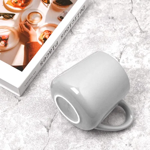 Miniatura 6 de Bosmarlin Juego de 2 tazas de café grandes de cerámica brillante, taza de té para oficina y hogar, 18 onzas, adecuadas para lavavajillas y Gris