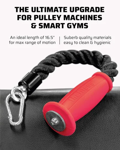 Miniatura 3 de THEFITGUY Accesorio de cable de cuerda de tríceps de agarre ergonómico, 16.5 pulgadas de longitud, comodidad antideslizante, reduce la presión
