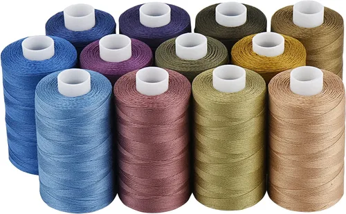 Miniatura 13 de Simthread 12 Colores Multiusos Hilo de Algodón para Acolchado 50s/3 Hilo para Piezas, Costura, etc. - 503 Metros Cada 12C01