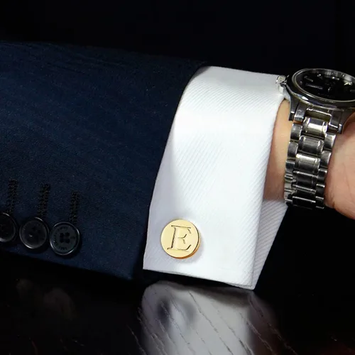 Miniatura 6 de JOERICA Juego de gemelos con iniciales para hombre y clip de corbata para hombre, letras del alfabeto, cartera, clips de corbata y gemelos con caja