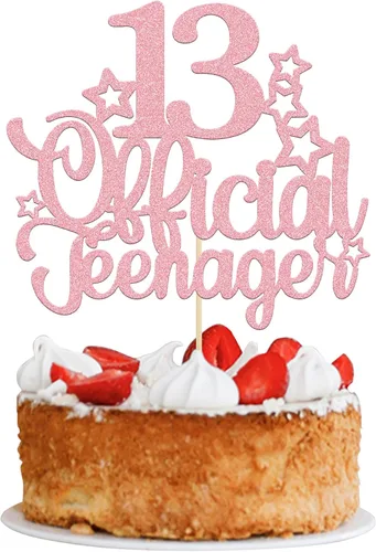 Miniatura 14 de Ephlyn 1 paquete de adorno para pastel de 13 años para adolescentes oficiales con purpurina, número 13, adorno de pastel para cumpleaños número 13