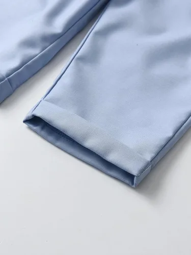 Miniatura 18 de Conjunto de pantalones para bebé, camisa de manga larga + pantalones + corbatín + tirantes, trajes de caballero para niños pequeños