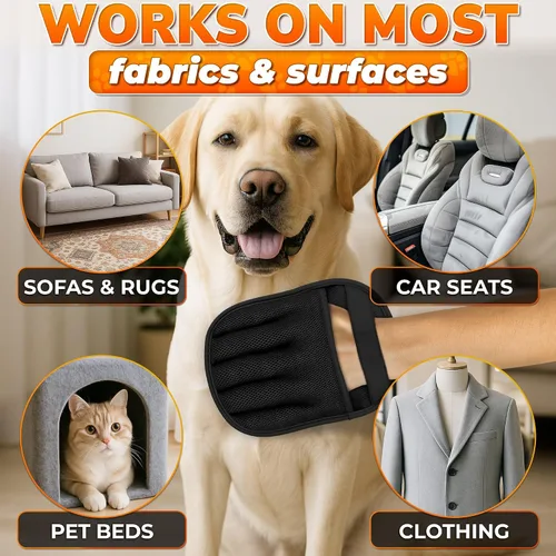 Miniatura 6 de Cat Hair Remover Glove – Electrostatic Five-Finger Fur Remover for Cats & Dogs, Reusable Polyester Glove 9.25"x6.69" for Couch, Carpet, Car Seat