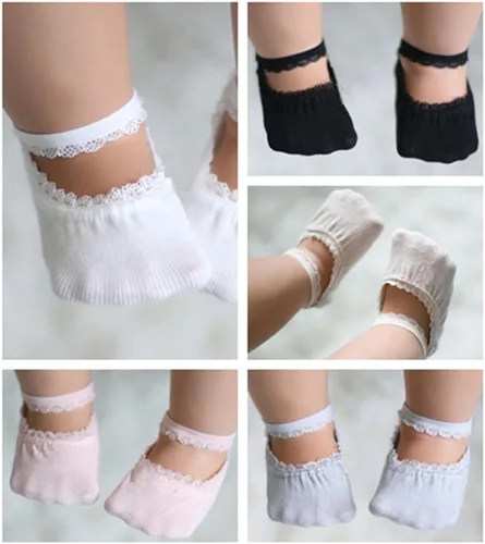 Miniatura 2 de Calcetines de encaje antideslizantes para bebés recién nacidos, calcetines antideslizantes de princesa Mary Jane, 0-3T, 5