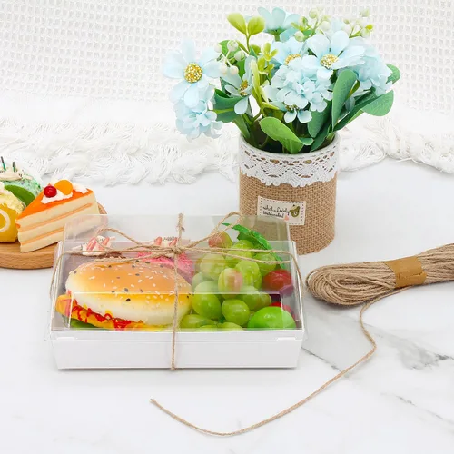 Miniatura 6 de Cajas de charcutería de 7 x 5 x 2.5 pulgadas con tapas transparentes, cajas grandes desechables de postre para panadería, recipientes para llevar