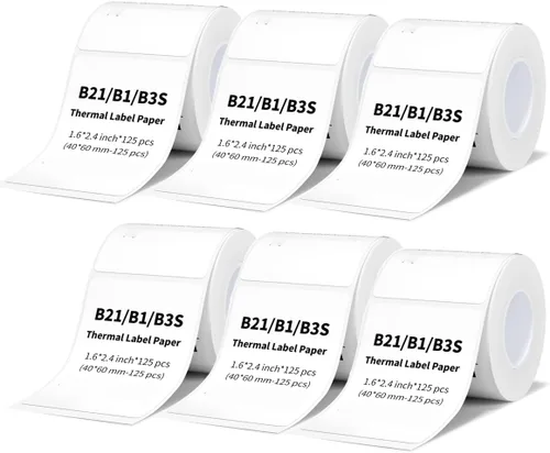 Miniatura 3 de Cinta para etiquetar B1 B21 B3S, 3 rollos de papel de impresión de etiquetas adaptadas, mini etiquetas adhesivas de 1.57 x 1.18 pulgadas