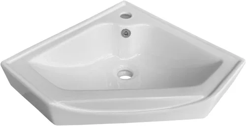 Miniatura 7 de RENOVATORS SUPPLY MANUFACTURING Alexander II de 24 pulgadas. Esquina de baño montado en la pared Sin.k in. Blanco con desbordamiento 36684