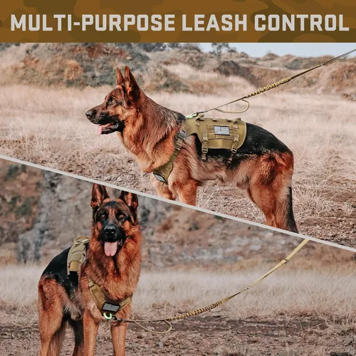 Miniatura 6 de Forestpaw Arnés para perro de tamaño mediano, arnés táctico para perro con asa, chaleco de servicio militar sin tirones con bolsillos ajustables
