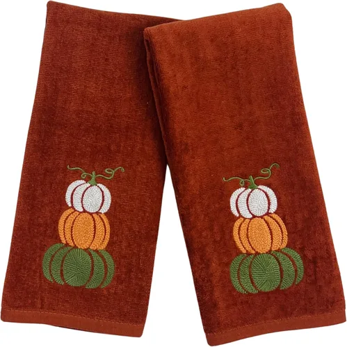 Miniatura 18 de Serfina Home Harvest - Toallas de mano para baño, diseño bordado de hojas de otoño grises y grises, 100% algodón, 16 x 25 pulgadas, juego de 2 piezas