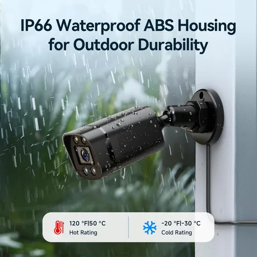 Miniatura 5 de Sistema de cámara de seguridad con cable para exteriores, 4 cámaras de vigilancia CCTV Bullet para seguridad del hogar, 4CH AHD TVI 5MP Lite DVR