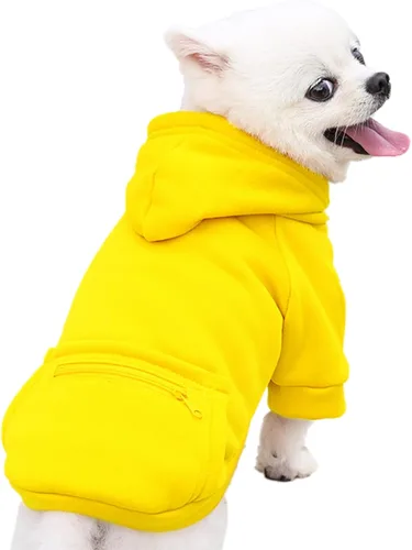 Miniatura 2 de Jecikelon Abrigo de Clima Frío para Perro Mascota con Bolsillo Sudadera de Invierno para Perro Ropa Cálida para Cachorros para Perros Pequeños Ropa