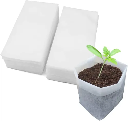 Miniatura 8 de 100 bolsas de cultivo para guardería, bolsa de cultivo de plántulas de tela no tejida para alta tasa de supervivencia de plántulas, bolsas