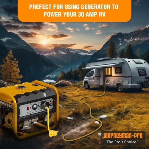 Miniatura 7 de Journeyman Pro L5-30/TT-30/L14-30 a Triple 5-20R adaptador de cable de alimentación para generador, por Journeyman Pro Divisor de 30 A a 20 A/15